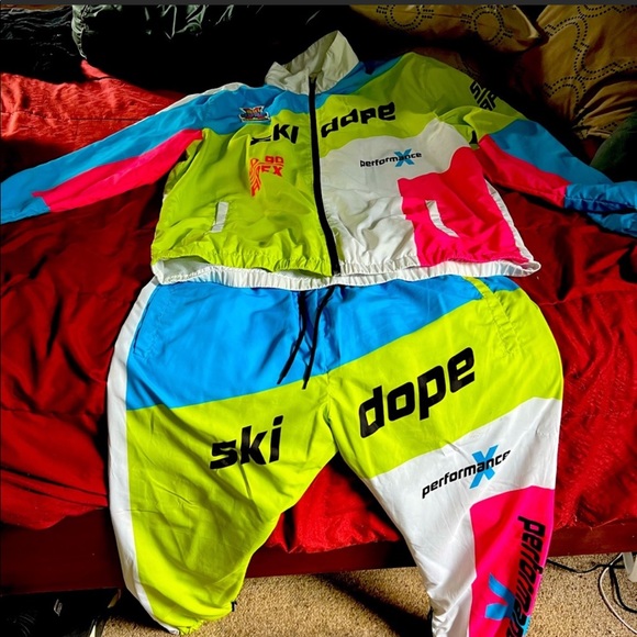 Mens lined 2piece lined wind breaker suit by Dope Sports; sz 2X - Picture 11 of 12